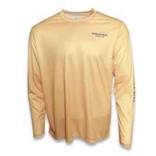 Nautica Angler Apricot Poly Men's Performance Long Sleeve Shirt UPF 50+ Size XL picture