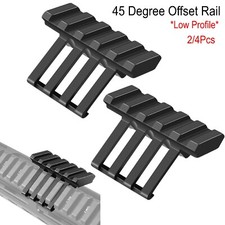 2/4Pcs Low Profile Tactical 45 Degree Offset Angle Mount 20MM Picatinny Rail picture