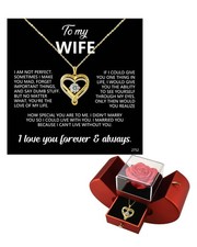 ziella Preserved Flowers Rose Box with Double Heart Necklace, Eternal Rose Gifts picture