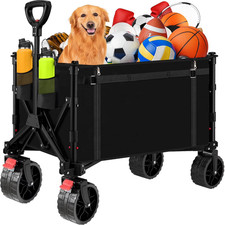 Heavy Duty Collapsible Folding Wagon Cart, with All-Terrain Wheels, 600D Oxford picture