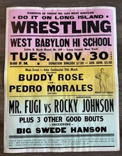 Vintage Wrestling Poster Pedro Morales Buddy Rose Rocky Johnson Mr Fiji 11/30/82 picture