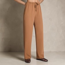 SPANX Carry-On Straight Leg Pants Maplewood Brown Drawstring Twill Travel large picture