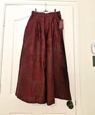 NWT 100% Gambiered Silk Wide Leg Pants Trousers Xiangyunsha Mud Silk Luxury picture