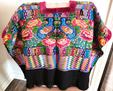 Vintage Guatemalan Huipil Top Traditional Handwoven. velvet trim re enforcement. picture