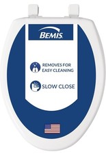 Bemis 1847SLOW 000 Elongated Wood Toilet In White with White Seat 1 Pack picture