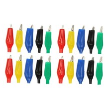 20pcs Black Red Soft Plastic Coated Testing Probe Aligator Clips Crocodile P2001 picture