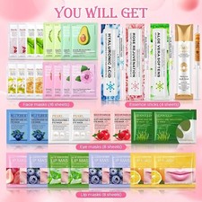 36Pcs Skincare Gift Set Face Masks Lip & Eye Patches Hydrating Spa Kit picture