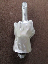 rare middle finger fuk you  motorcycle ratrod car hood ornament picture