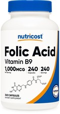 Nutricost Folic Acid Vitamin B9 1000 mcg, 240 Capsules picture