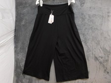 TARSE Women's 2XL Black Wide Leg Cropped Culotte Pants Pull-On NWT picture