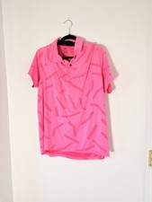 Nike Golf Tiger Woods TW Collection Polo Shirt Mens Large Pink Dri-Fit Jacquard picture