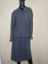 1940's Antique Women's Suit Two Piece Skirt And Jacket Size Small Navy Blue picture