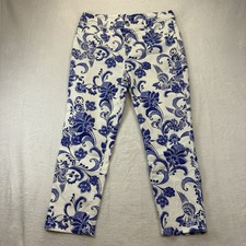 Chico's Jeans Wonen’s 12 (2) Damask Floral The So Slimming Girlfriend Crop picture