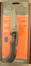 VINTAGE GERBER PORTLAND USA 06079 GATOR RUBBER HUGE LOCKBACK KNIFE HANG PACKAGE picture