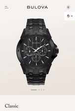 Bulova Mens 98C121 Multifunction Quartz Analog Watch Black  Dial Metal Bracelet picture
