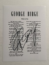 GEORGE BIRGE SIGNED LYRIC SHEET AUTOGRAPHED COUNTY MUSIC STAR RARE COA picture