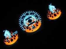 Fits 96-00 Honda Civic DX Manual Stick Shift Flamed White Face Glow Gauges Kit picture