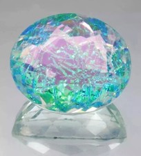 Natural Oval Cut Monarch Fire Opal Doublet 55-57 Ct Loose EGL Certified Gemstone picture