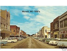 1950's Monett, MO  Refrigerator / Tool Box Magnet St. Scene picture