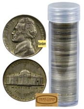 Roll of 40 Wartime 35% Silver Jefferson Nickel 1942-1945, $2 Face Value - #B422 picture