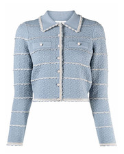 Sandro Paris Women's Infinity Blue Stripe Knit Cardigan Size 1 (S) BRAND NEW picture