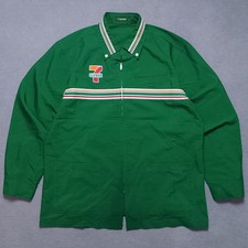 7-Eleven Japan Employee Uniform Shirt Green Long Sleeve 7-11 Workwear Size L picture