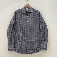 J Crew Ludlow Dress Shirt Mens Medium Blue Gingham Thomas Mason Archive Cotton picture