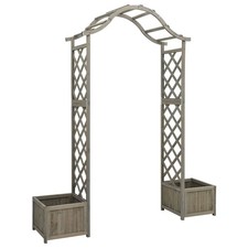 Wooden Garden Arch Grey Solid Firwood Large Decorative Inlays picture