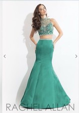 Rachel Allan 6133 Emerald Two Piece Embellished Two Piece Prom Dress Size 8 NWT picture