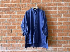 Vintage 40s 50s French Indigo Cotton Pullover Work Shirt Peasant Farmer Antique picture
