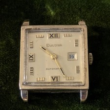 Vintage 1969 Bulova Automatic Date Watch 10K Gold Filled Square M9 Runs picture