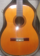 NICE VINTAGE ACOUSTIC GUITAR MADE IN JAPAN LOOKS LIKE MAHOGANY WITH CASE picture