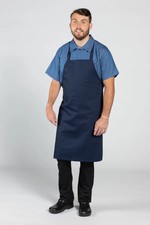NWT NEW Navy Blue Bib Apron with Pencil Pocket - One Size Fits All picture