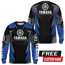 Custom Nam Yamaha Factory Racing Blue Black 3D Men's Long Sleeve Shirt S-5XL picture