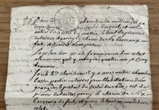 Antique French Architectural Manuscript 18th C Estate Inventory Stamped Paris picture
