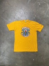 Vintage 1970s 1980s Yellow Air Force Training Squad Torch Tee 3711 BMTS Small picture