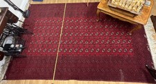 RARE Vintage Turkmen Turkoman Tribal Rug Handwoven Red Geometric large 80X120inc picture