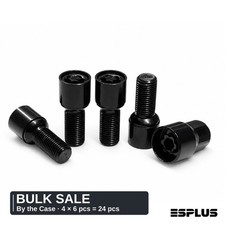 24 Pcs Black M14x1.5 Ball Seat Wheel Locks Bulk 4 Boxes x 6 for Volkswagen Jetta picture