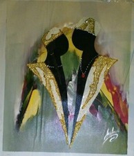 ASHTON III Signed MIXED MEDIA ABSTRACT IMPRESSIONISM PAINTING of a Black Couple picture