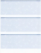 25 Sheets - 75 Checks  Blank Check Stock Paper - Blue - Three (3) on a Page picture