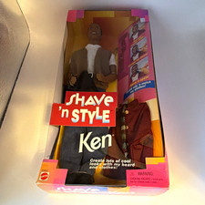 Mattel Shave 'n Style Ken African American 12in Interactive Doll 1998 23937 picture