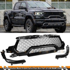 For 21-24 RAM 1500 TRX Emblemless Matte Black Front Upper Grille Replacement Kit picture