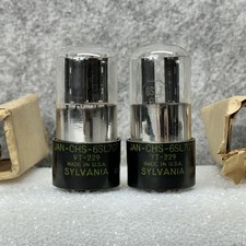 NOS PAIR SYLVANIA VT-229 JAN-CHS-6SL7GT TUBES MATCHED DATE WWII TUBES picture