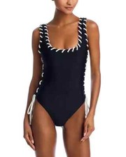 Simkhai L98929 Womens Black/White Dayton One Piece Swimsuit Size S picture
