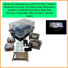 Mushroom Monotub Large 66Q Grow Kit | Complete Mushroom Grow Kit | for Dung-L... picture