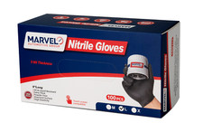 Marvel 9 Mil Pure Diamond Nitrile Gloves Heavy Duty Powder Free- Black Medium⭐ picture