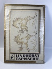 VTG EDELFRAU LINDHORST TAPISSERIE CREWEL EMBROIDERY WILD HORSES 28” X 46” WARTHE picture