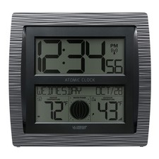 La Crosse Technology BBB86118-INT Curved Atomic Digital Clock with Moon Phase & picture
