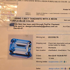1.60ct Tanzania Purple/Blue Emerald Cut Loose Gemstone, Thailand Sourced 1pc picture