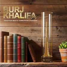 Golden Burj Khalifa in Acrylic Tube | Perfect Timeless Elegance Souvenirs Gift picture